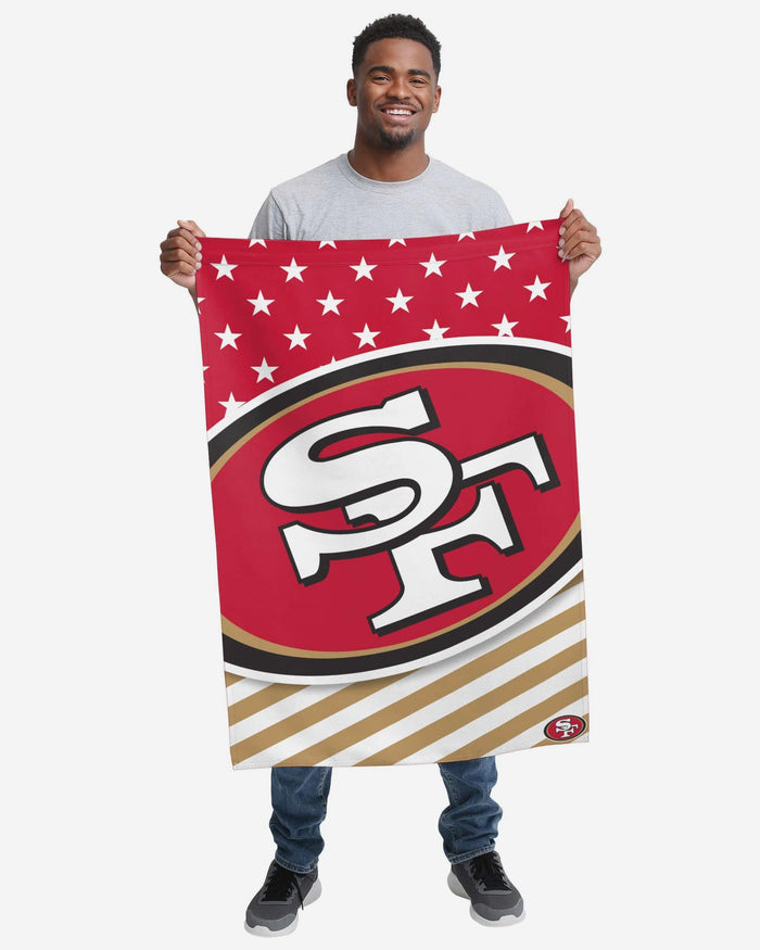 San Francisco 49ers Big Logo Americana Vertical Flag FOCO - FOCO.com