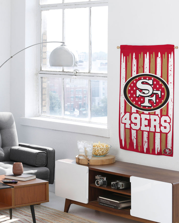 San Francisco 49ers Brushstroke Americana Vertical Flag FOCO - FOCO.com