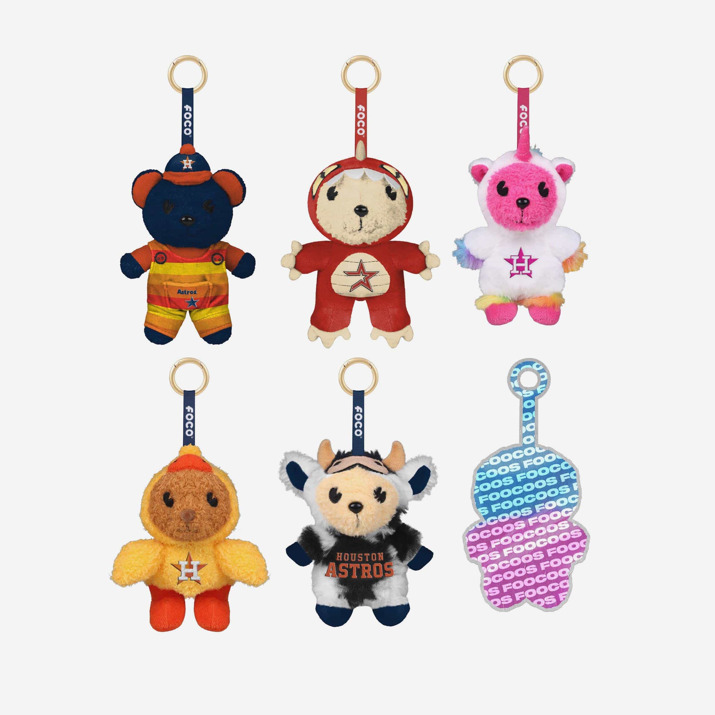 Houston Astros FOOCOOS Plush Bag Charm Keychain Blind Box Series 1