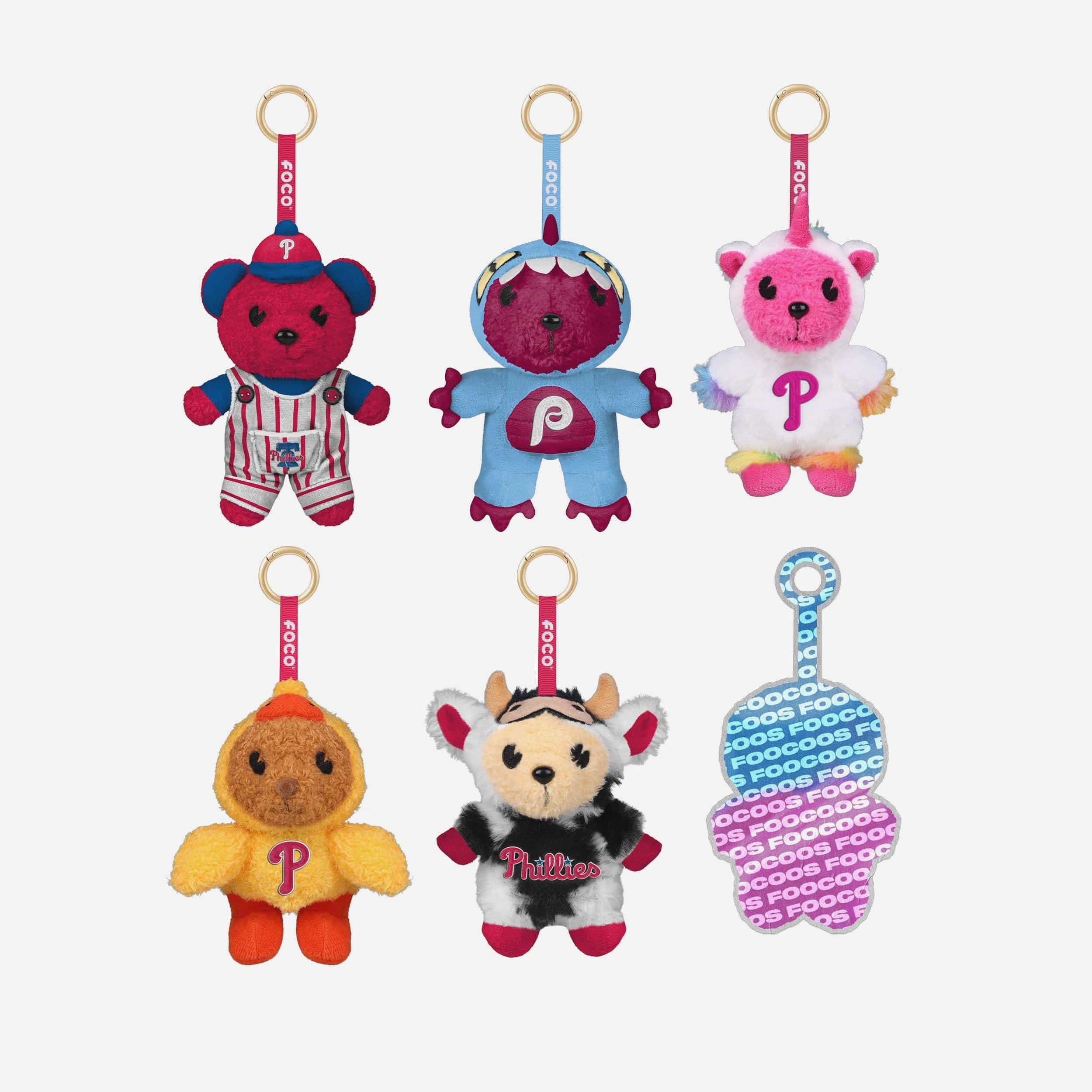 ☆くぶこ様オーダー品☆プードル☆ヨーキー☆ビーズマスコット☆チャーム☆ Philadelphia Phillies FOOCOOS Plush Bag Charm Keychain Blind Box
