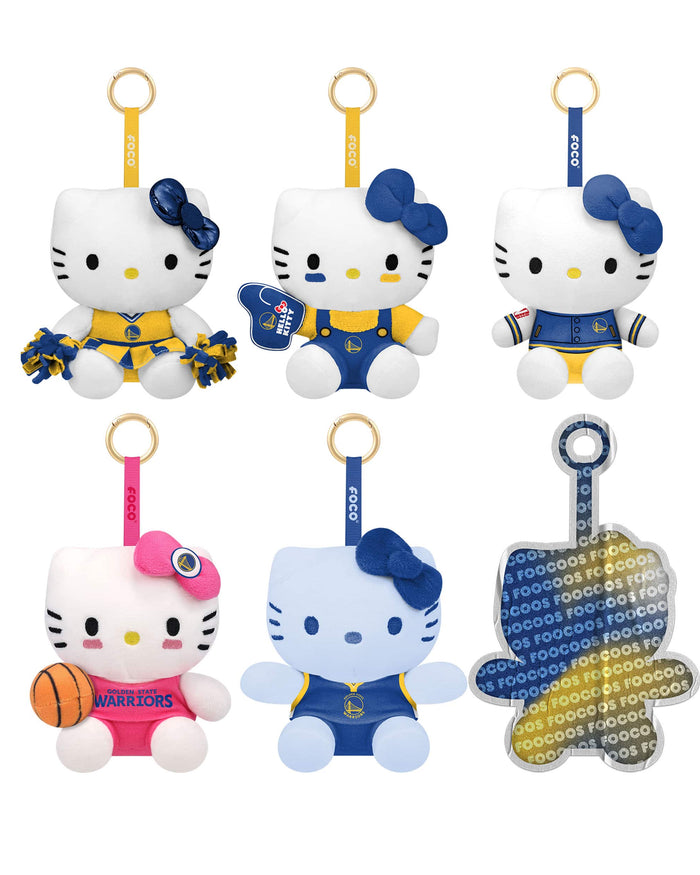 Golden State Warriors Hello Kitty® FOOCOOS Plush Bag Charm Keychain Blind Box Series 1 FOCO - FOCO.com