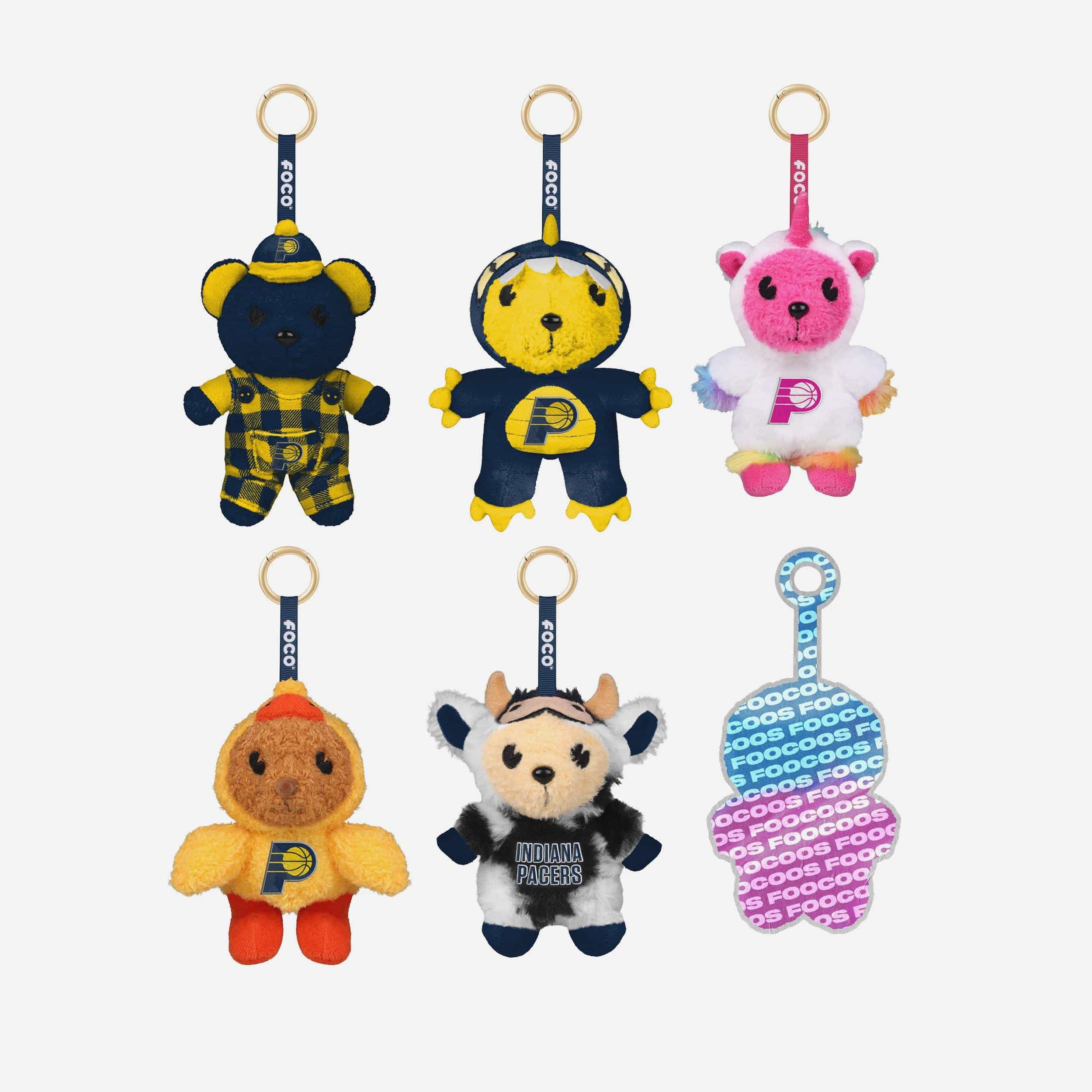 Indiana Pacers FOOCOOS Plush Bag Charm Keychain Blind Box Series 1