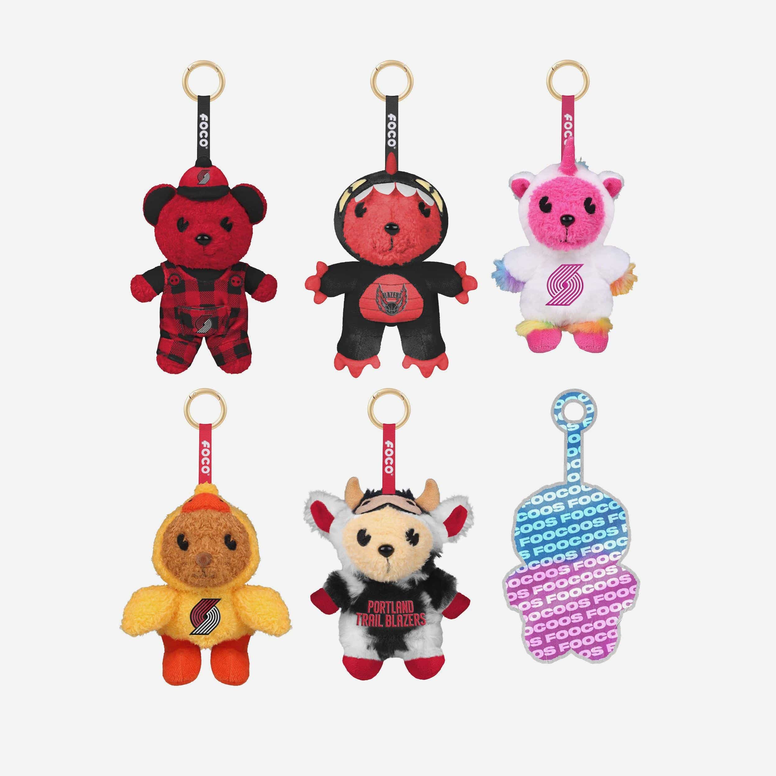 Portland Trail Blazers FOOCOOS Plush Bag Charm Keychain Blind Box