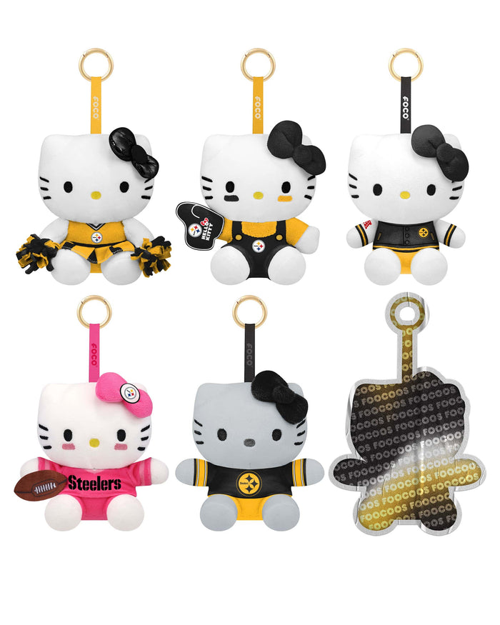 Pittsburgh Steelers Hello Kitty® FOOCOOS Plush Bag Charm Keychain Blind Box Series 1 FOCO - FOCO.com