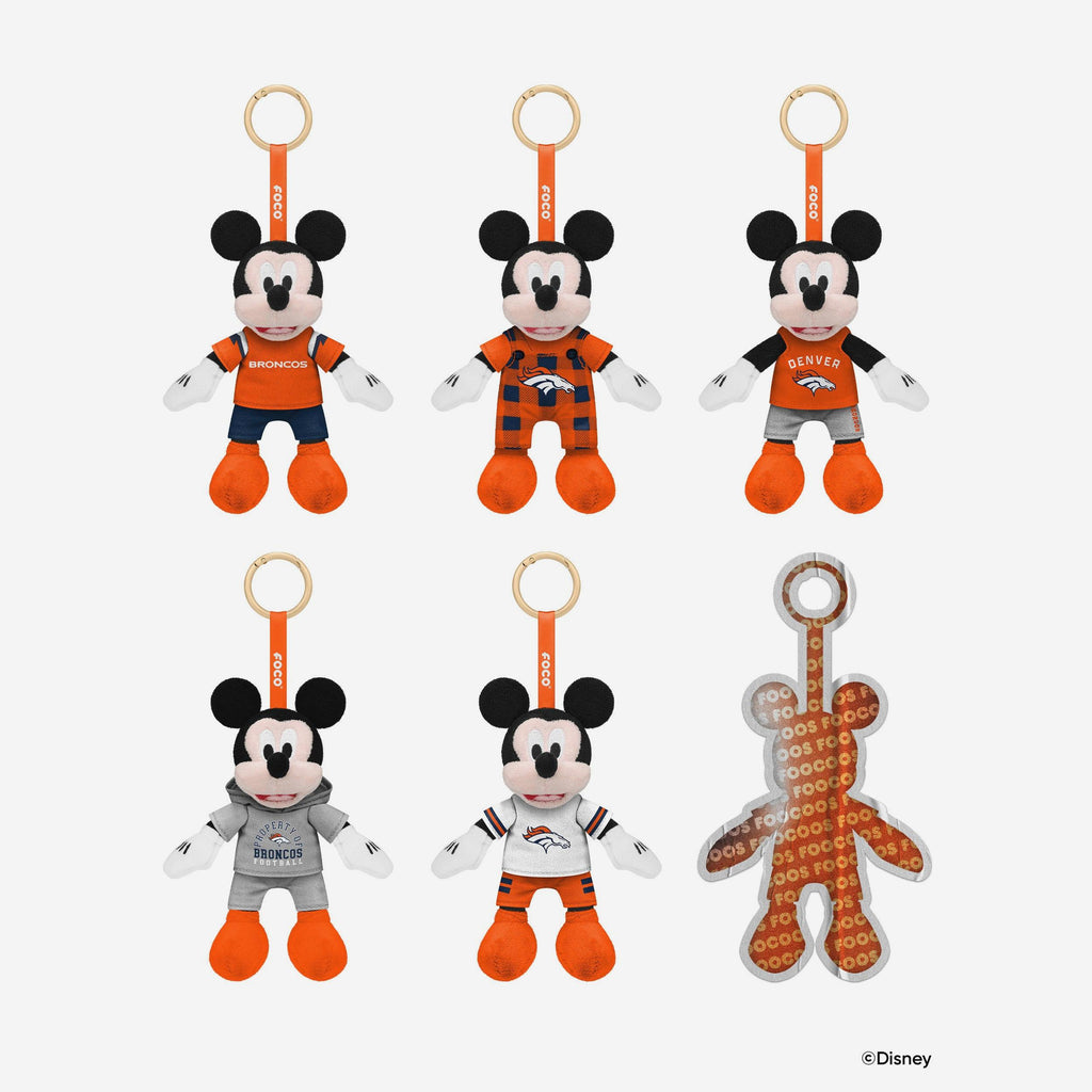Denver Broncos Disney Mickey Mouse FOOCOOS Clip-On Plush Blind Box Series 1 FOCO - FOCO.com