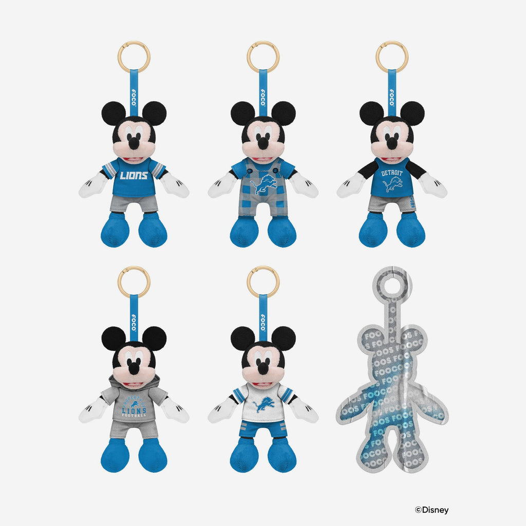 Detroit Lions Disney Mickey Mouse FOOCOOS Clip-On Plush Blind Box Series 1 FOCO - FOCO.com