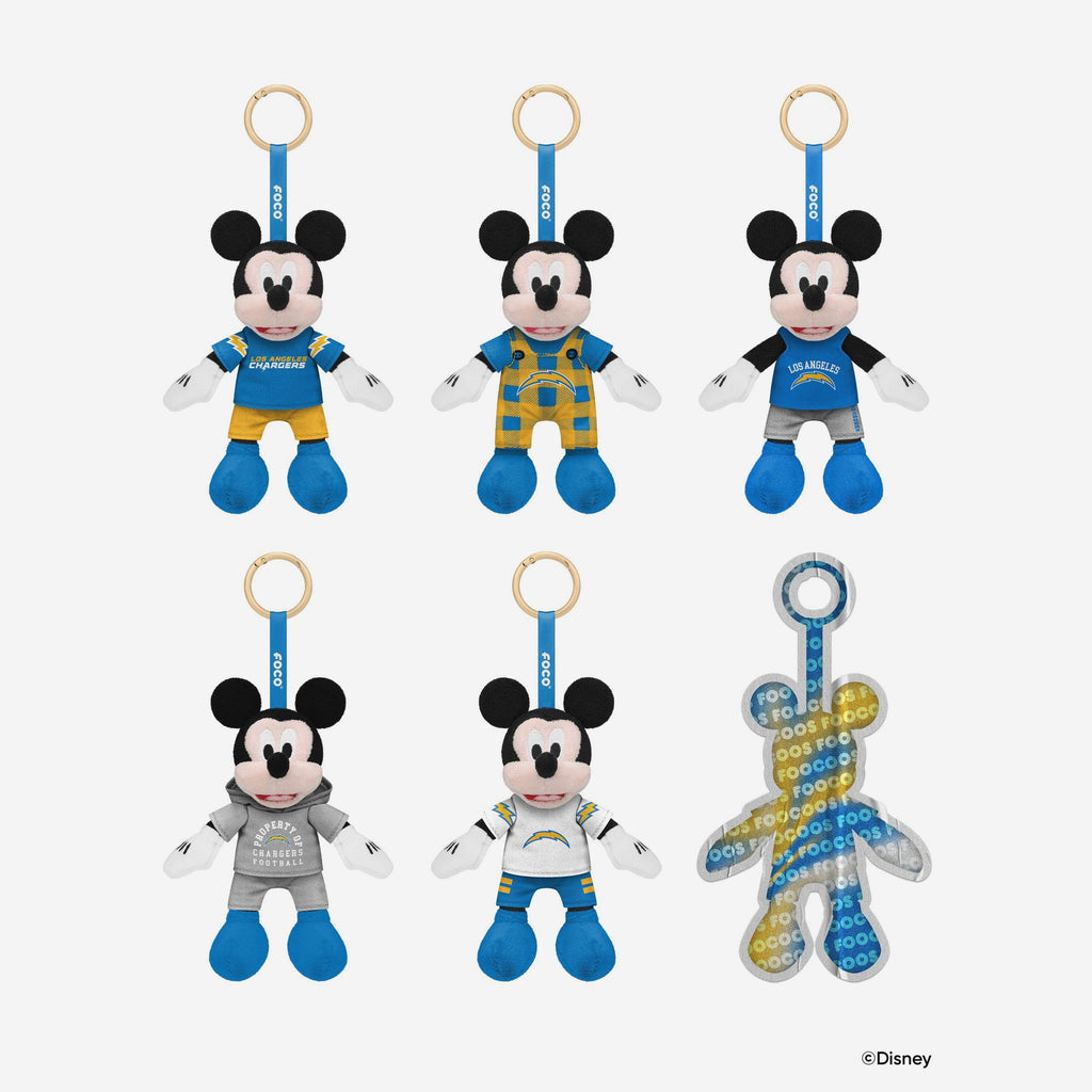 Los Angeles Chargers Disney Mickey Mouse FOOCOOS Clip-On Plush Blind Box Series 1 FOCO - FOCO.com