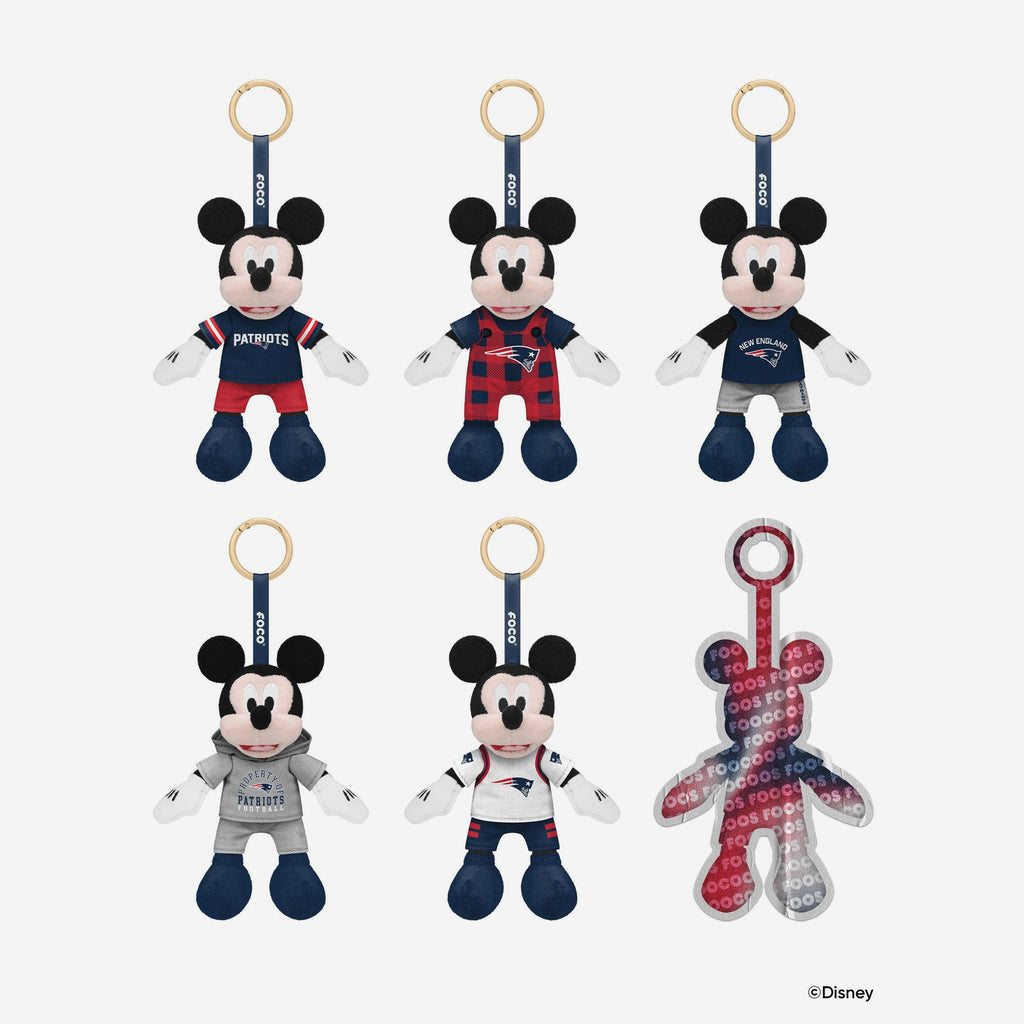 New England Patriots Disney Mickey Mouse FOOCOOS Clip-On Plush Blind Box Series 1 FOCO - FOCO.com