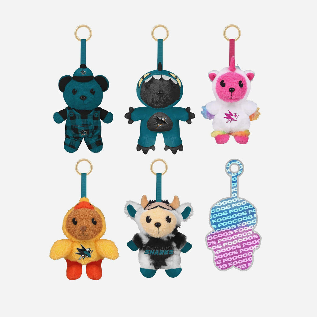 San Jose Sharks FOOCOOS Plush Bag Charm Keychain Blind Box Series 1 FOCO - FOCO.com