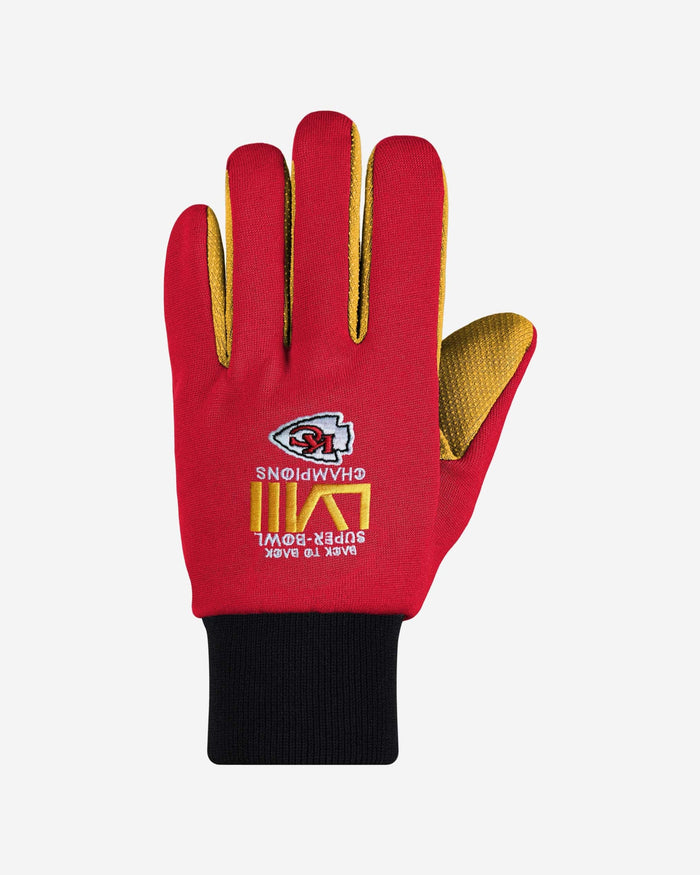 Kansas City Chiefs Super Bowl LVIII Champions Colored Palm Utility Gloves FOCO - FOCO.com