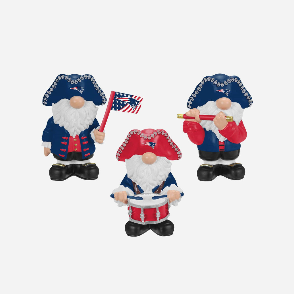 New England Patriots 3 Pack Americana Mini Gnome Set FOCO - FOCO.com