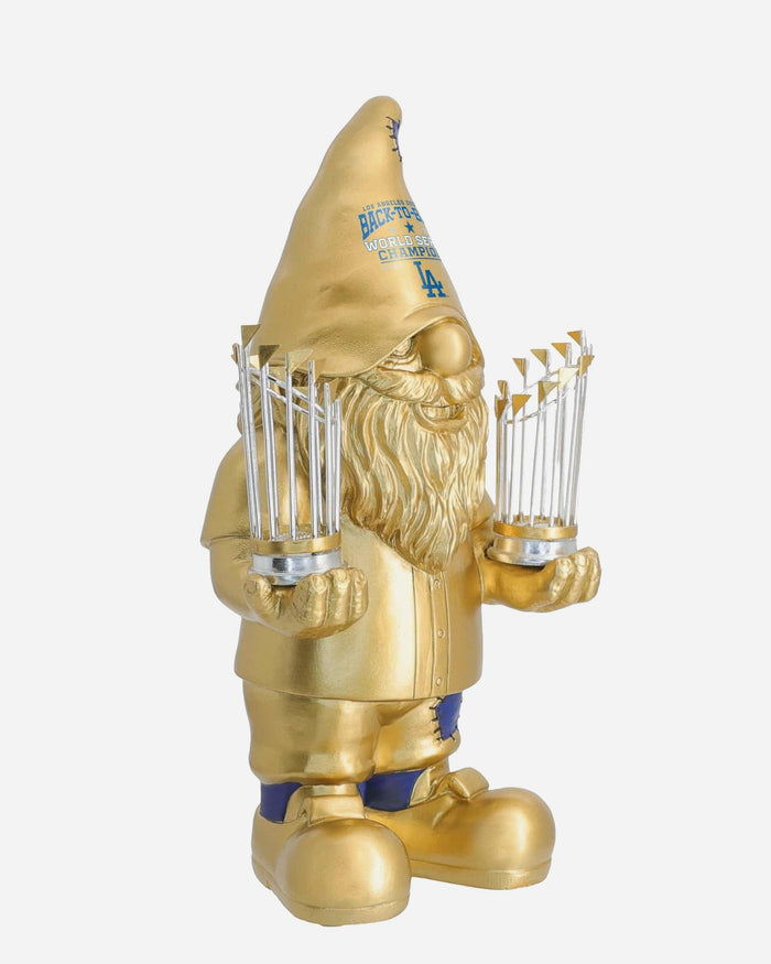 Los Angeles Dodgers 2025 Back To Back World Series Champions Gold Plated Gnome FOCO - FOCO.com