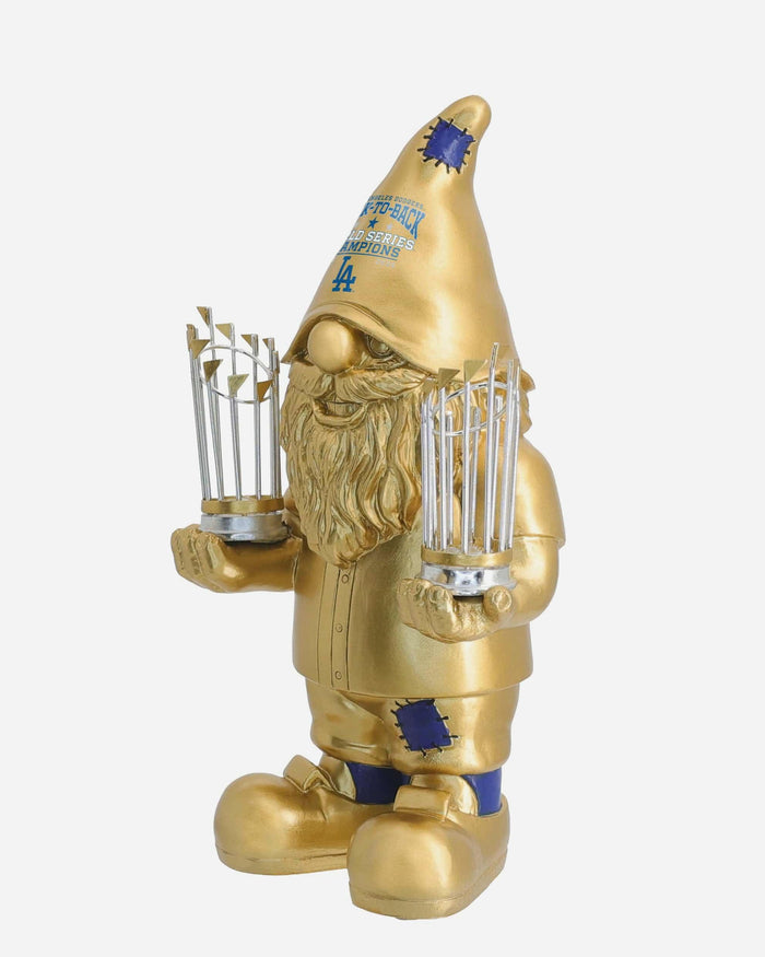Los Angeles Dodgers 2025 Back To Back World Series Champions Gold Plated Gnome FOCO - FOCO.com