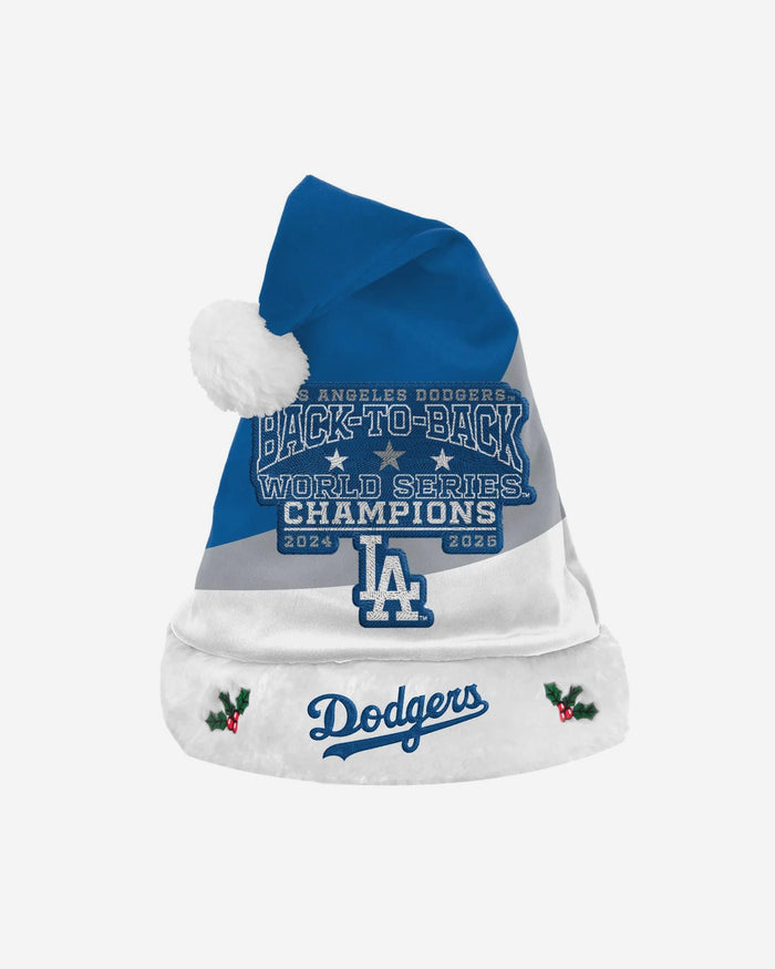 Los Angeles Dodgers 2025 Back To Back World Series Champions Basic Santa Hat FOCO - FOCO.com