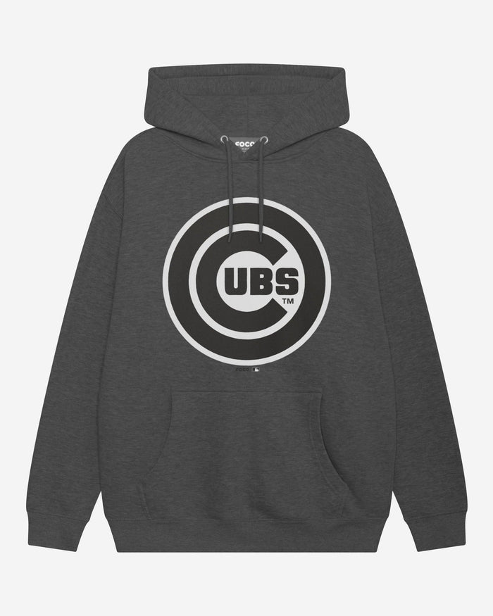 Chicago Cubs Black & White Primary Logo Hoodie FOCO S - FOCO.com