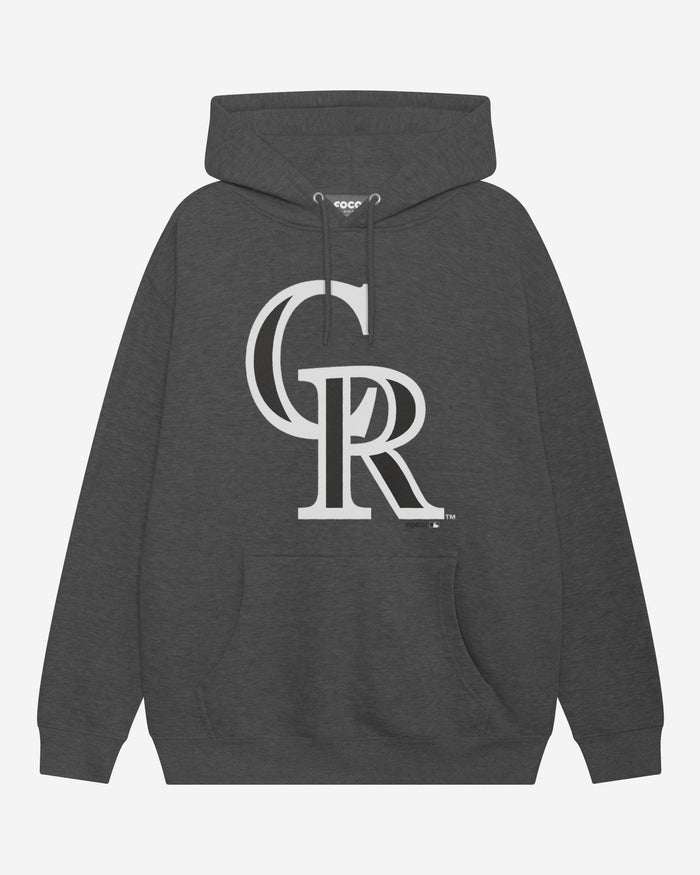 Colorado Rockies Black & White Primary Logo Hoodie FOCO S - FOCO.com