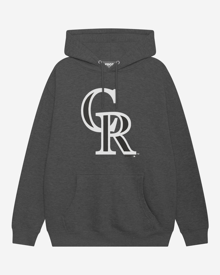 Colorado Rockies Black & White Primary Logo Hoodie FOCO S - FOCO.com