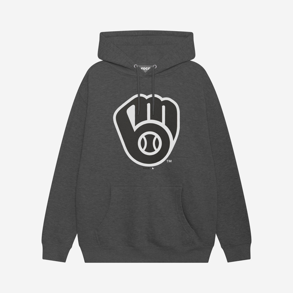 Milwaukee Brewers Black & White Primary Logo Hoodie FOCO S - FOCO.com