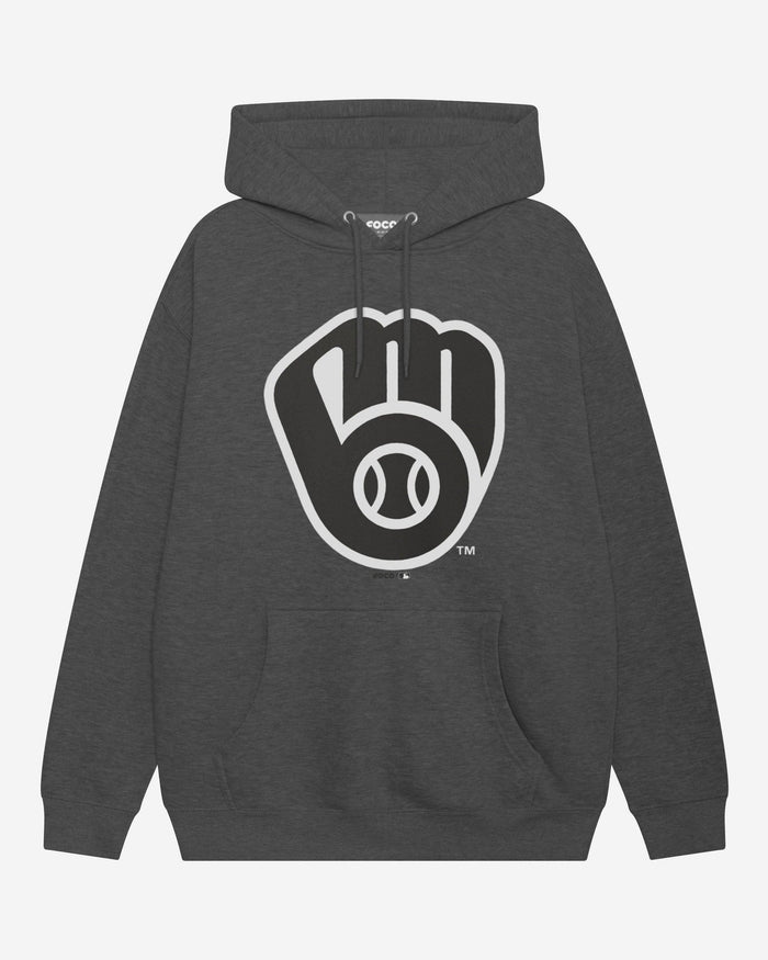 Milwaukee Brewers Black & White Primary Logo Hoodie FOCO S - FOCO.com