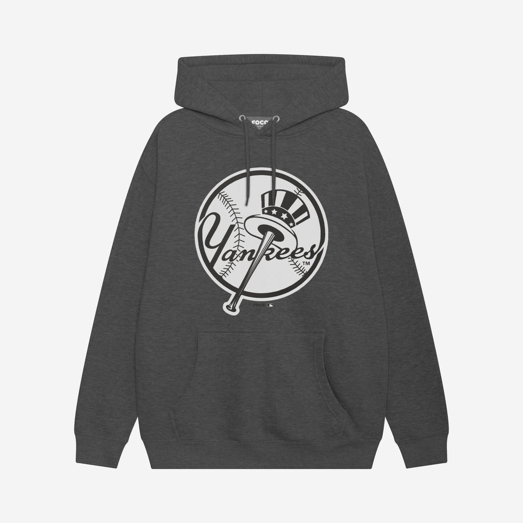 New York Yankees Black & White Primary Logo Hoodie FOCO S - FOCO.com