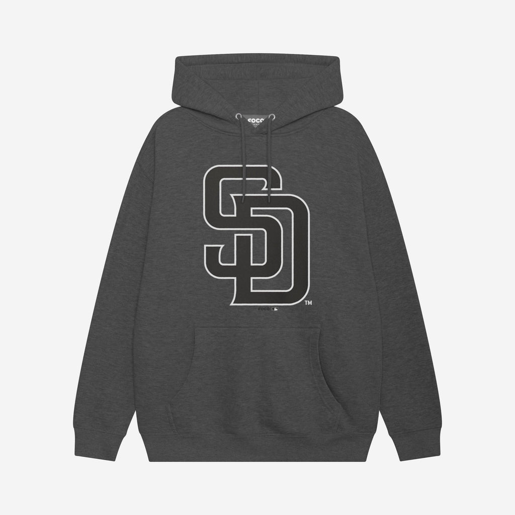 San Diego Padres Black & White Primary Logo Hoodie FOCO S - FOCO.com