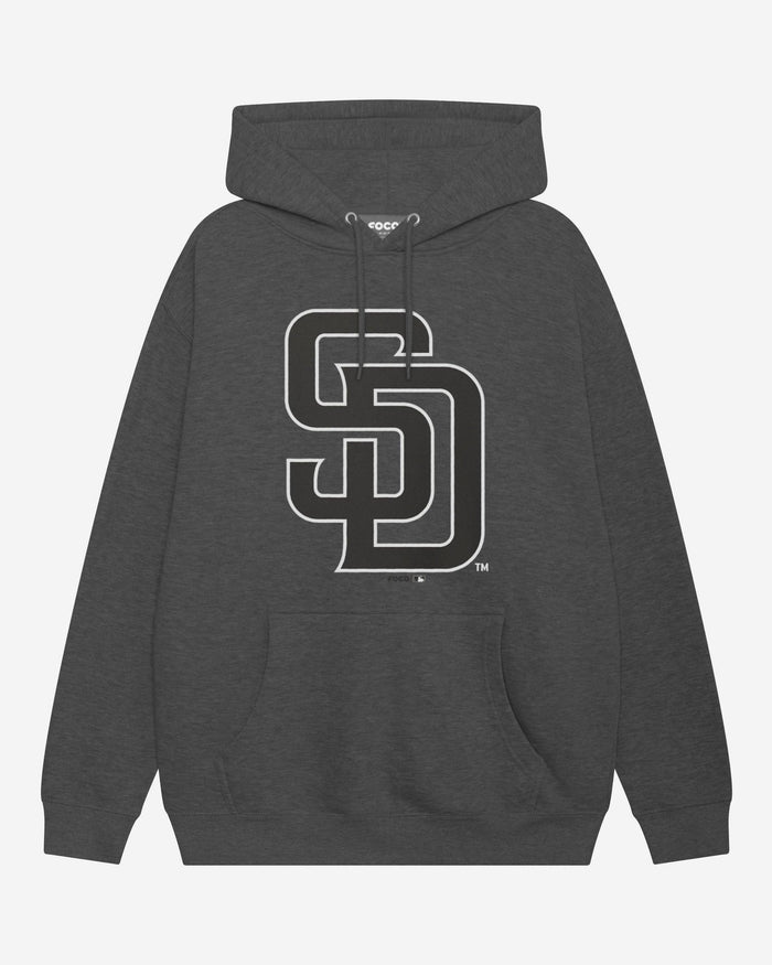 San Diego Padres Black & White Primary Logo Hoodie FOCO S - FOCO.com