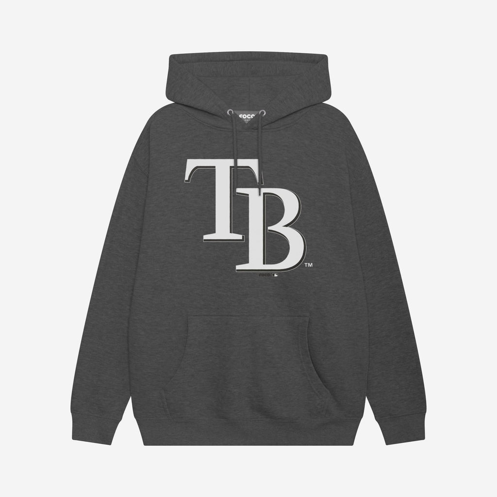 Tampa Bay Rays Black & White Primary Logo Hoodie FOCO S - FOCO.com