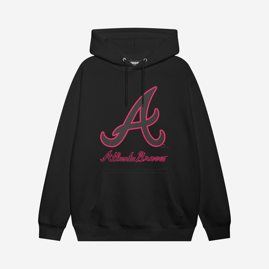 Atlanta Braves Highlight Reel Hoodie FOCO Black/Neon Pink S - FOCO.com