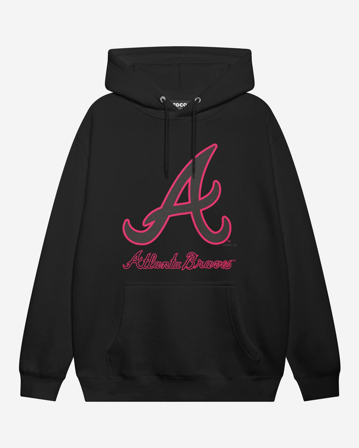 Atlanta Braves Highlight Reel Hoodie FOCO Black/Neon Pink S - FOCO.com