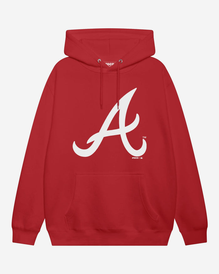 Atlanta Braves Primary Logo Hoodie FOCO Red S - FOCO.com
