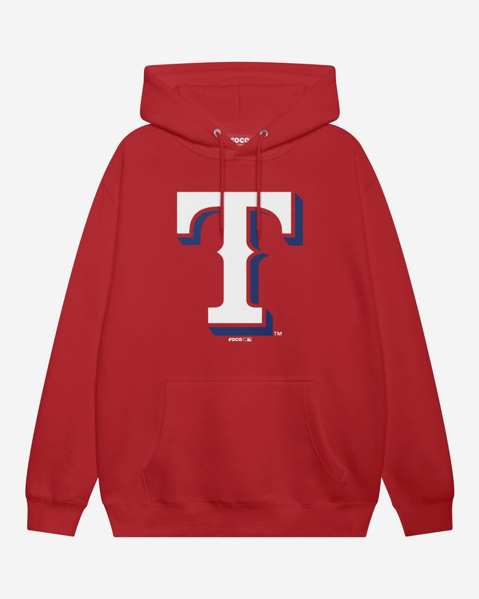 Texas Rangers Primary Logo Hoodie FOCO Red S - FOCO.com