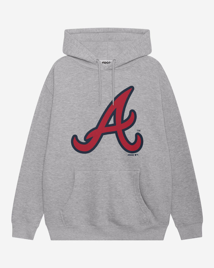 Atlanta Braves Primary Logo Hoodie FOCO Athletic Heather S - FOCO.com