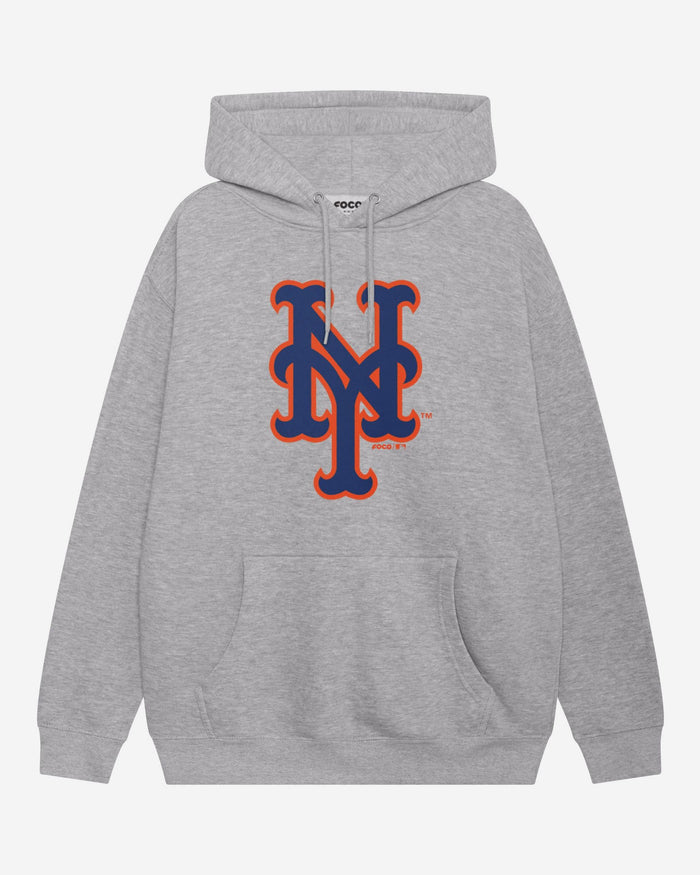 New York Mets Primary Logo Hoodie FOCO Athletic Heather S - FOCO.com