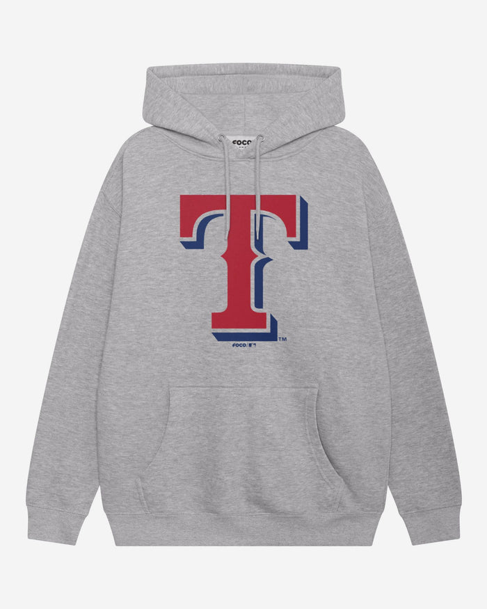 Texas Rangers Primary Logo Hoodie FOCO Athletic Heather S - FOCO.com