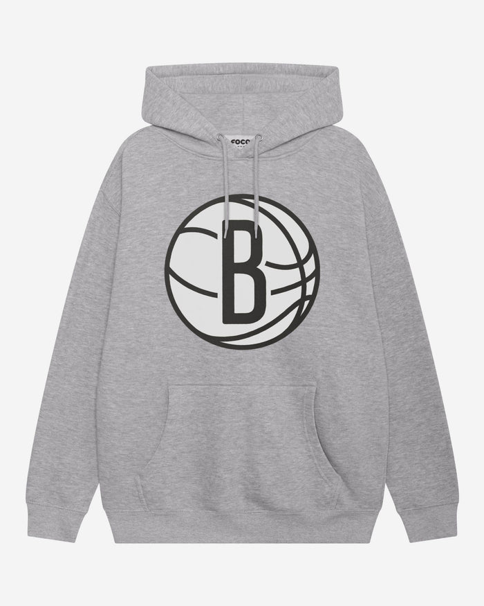 Brooklyn Nets Primary Logo Hoodie FOCO Athletic Heather S - FOCO.com