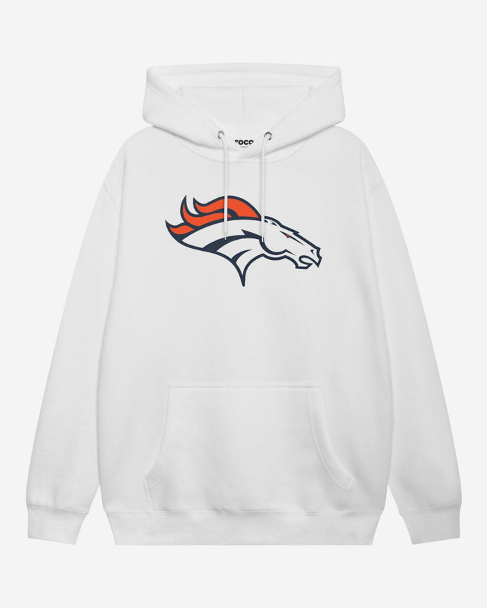 Denver Broncos Primary Logo Hoodie FOCO White S - FOCO.com