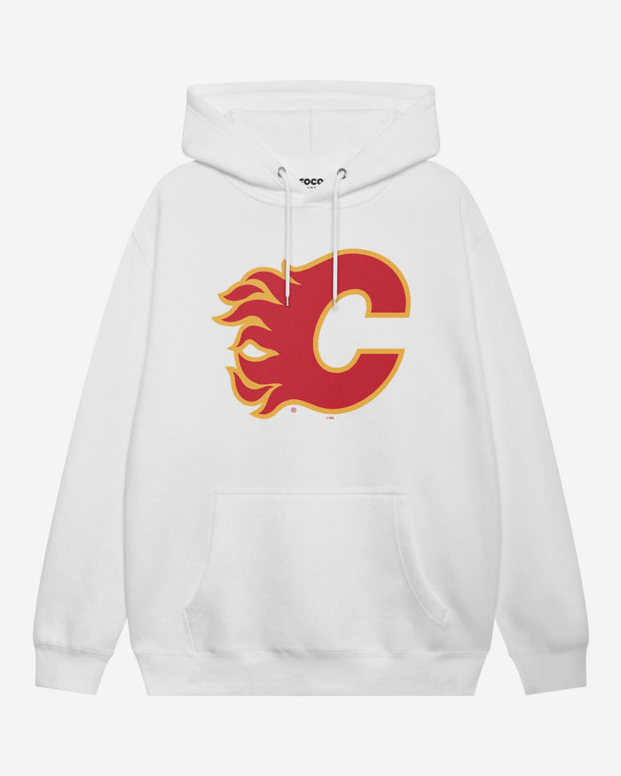 Calgary Flames Primary Logo Hoodie FOCO White S - FOCO.com