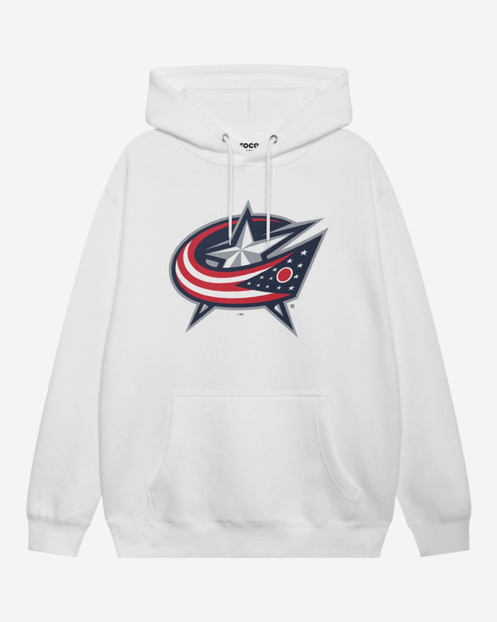 Columbus Blue Jackets Primary Logo Hoodie FOCO White S - FOCO.com