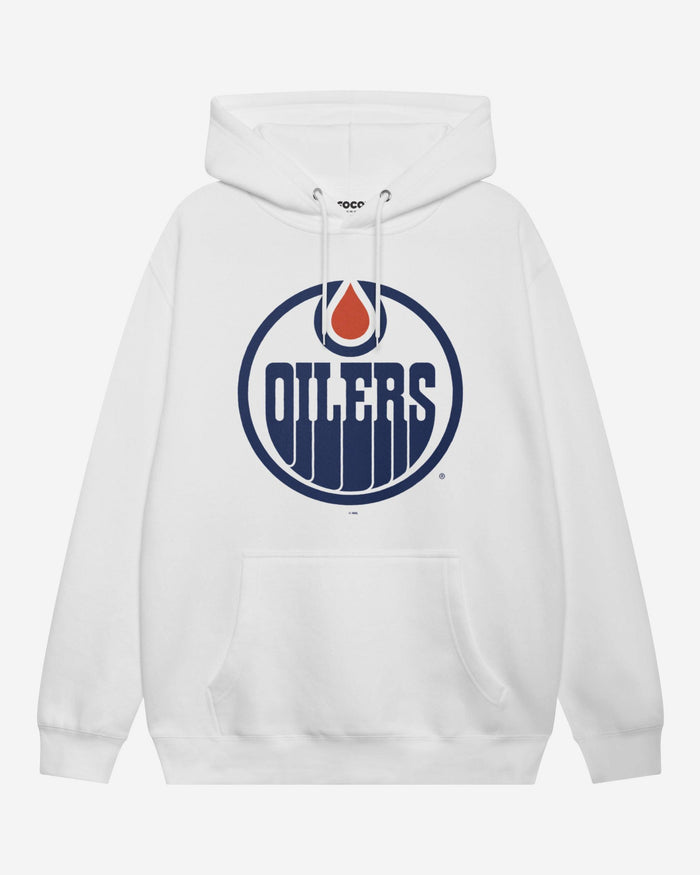 Edmonton Oilers Primary Logo Hoodie FOCO White S - FOCO.com