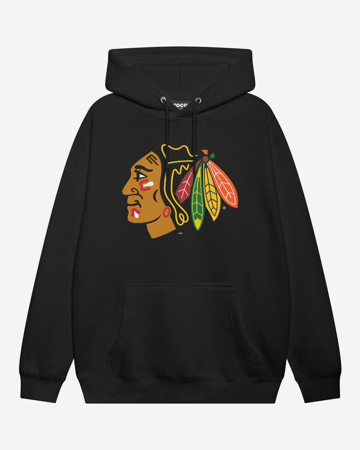 Chicago Blackhawks Primary Logo Hoodie FOCO Black S - FOCO.com