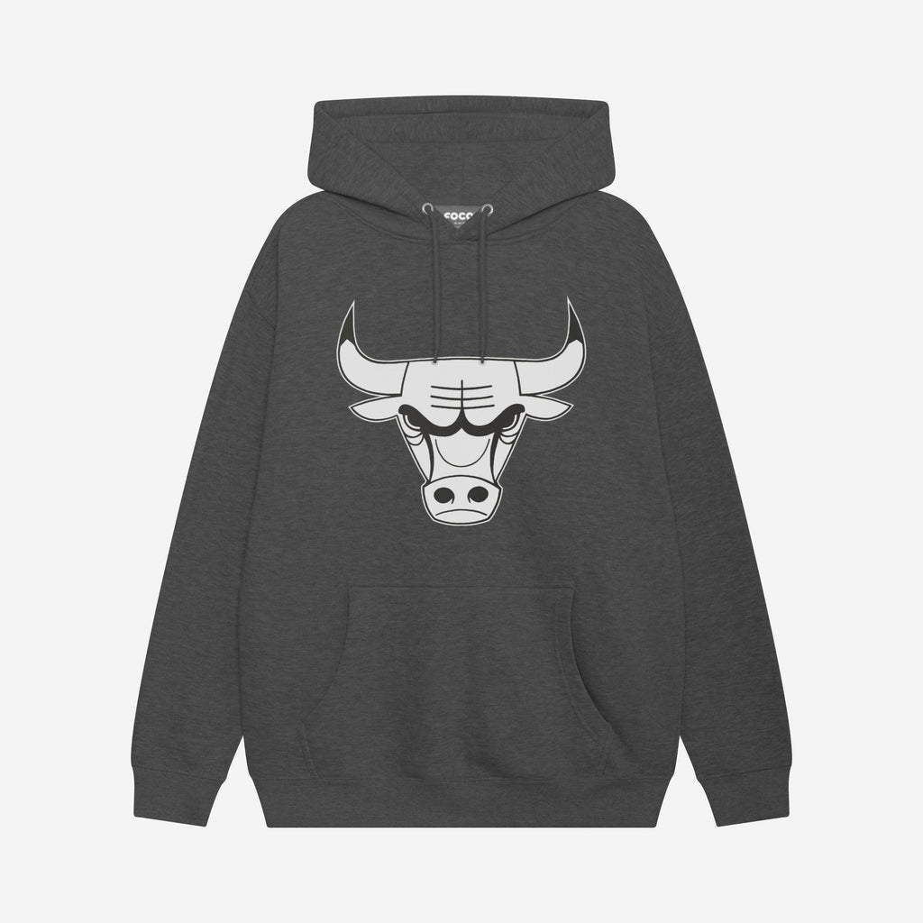 Chicago Bulls Black & White Primary Logo Hoodie FOCO S - FOCO.com