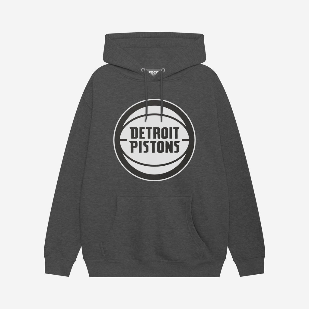 Detroit Pistons Black & White Primary Logo Hoodie FOCO S - FOCO.com