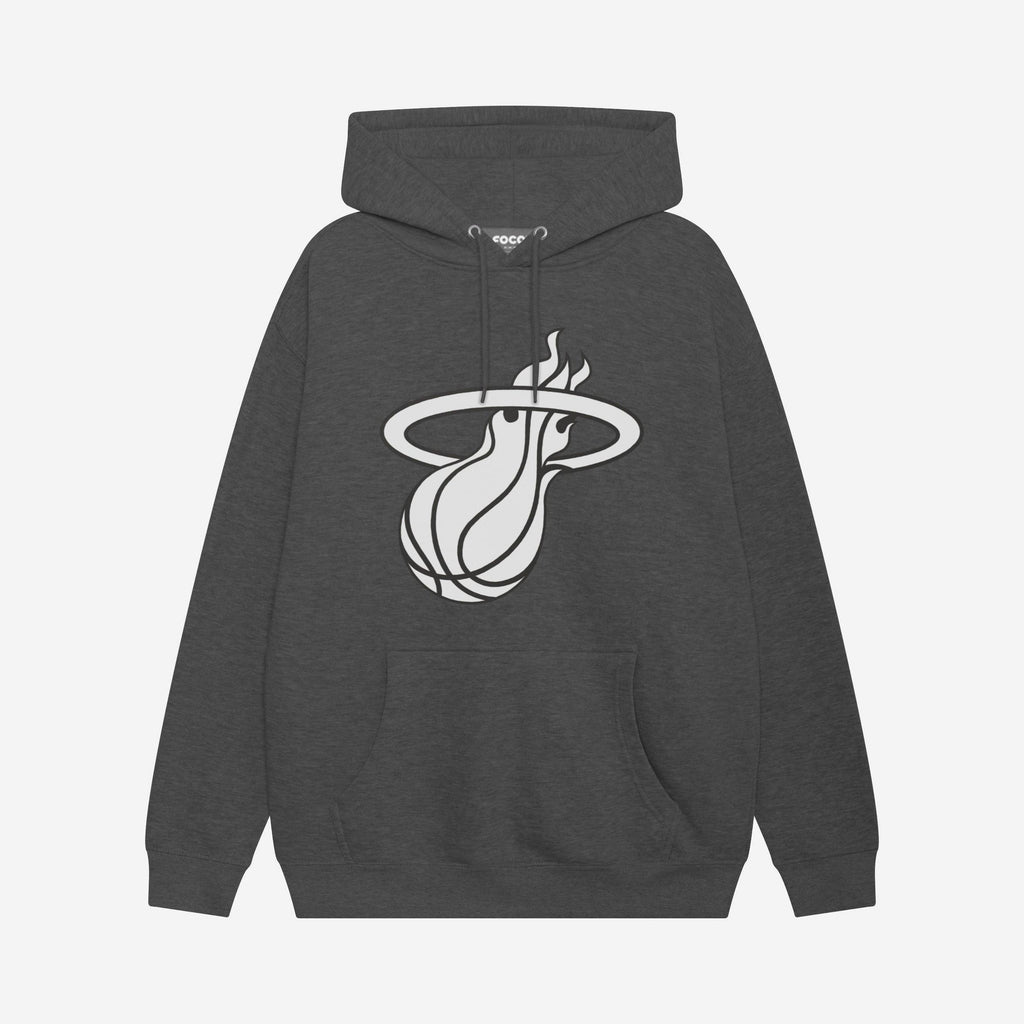 Miami Heat Black & White Primary Logo Hoodie FOCO S - FOCO.com