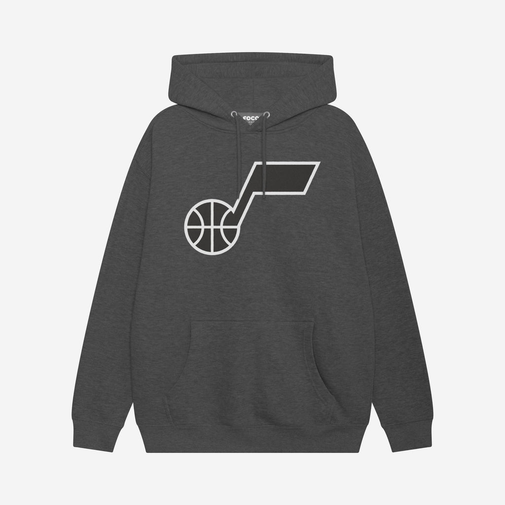 Utah Jazz Black & White Primary Logo Hoodie FOCO S - FOCO.com
