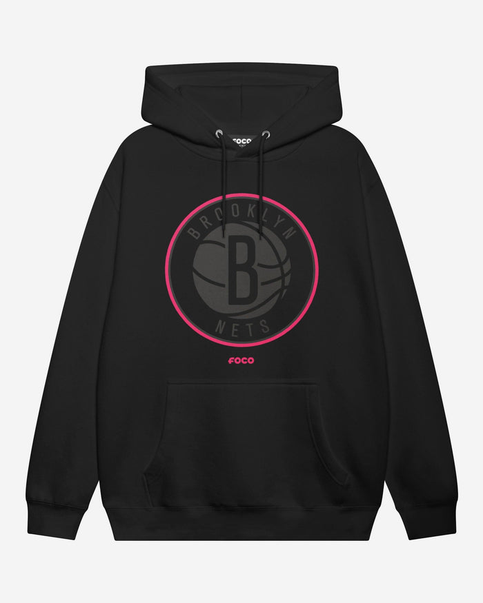 Brooklyn Nets Highlight Reel Hoodie FOCO Black/Neon Pink S - FOCO.com