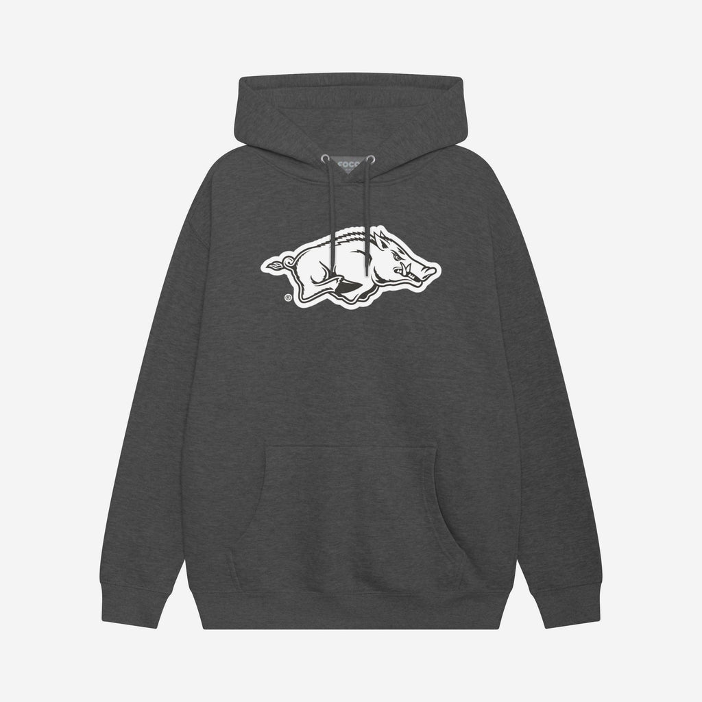 Arkansas Razorbacks Black & White Primary Logo Hoodie FOCO S - FOCO.com