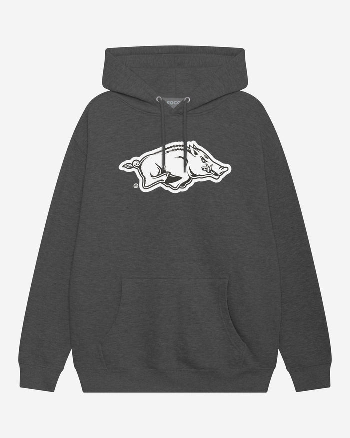Arkansas Razorbacks Black & White Primary Logo Hoodie FOCO S - FOCO.com
