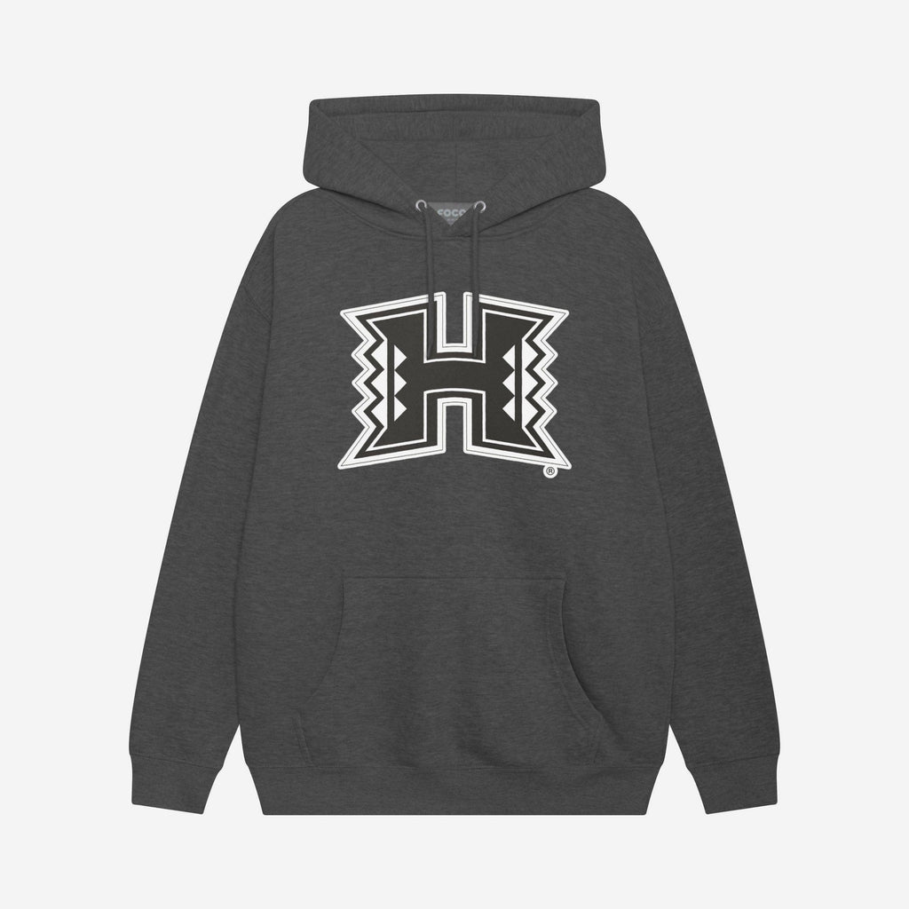 Hawaii Rainbow Warriors Black & White Primary Logo Hoodie FOCO S - FOCO.com