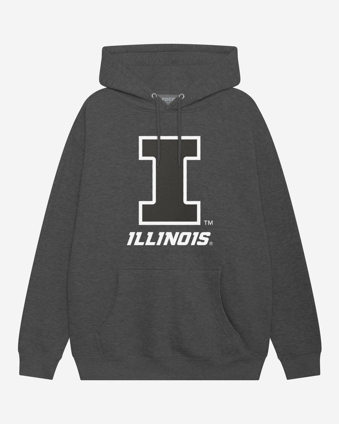 Illinois Fighting Illini Black & White Primary Logo Hoodie FOCO S - FOCO.com