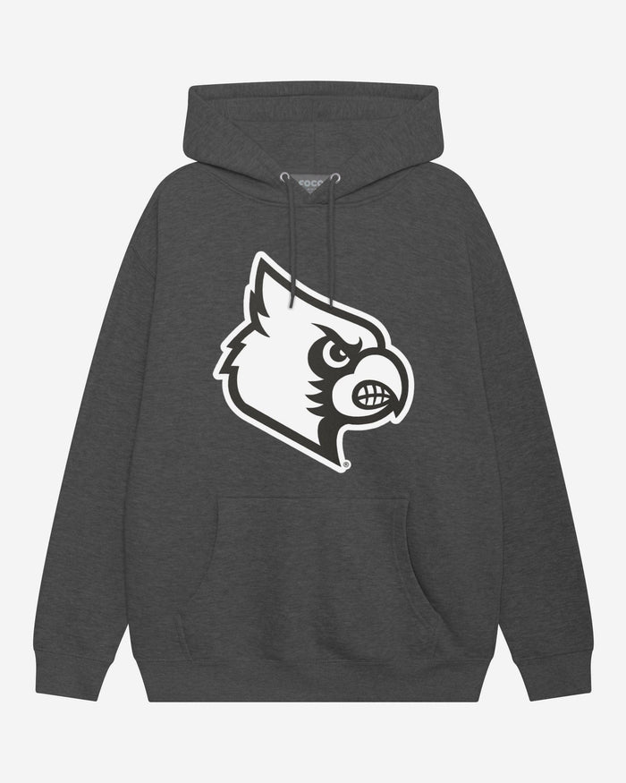 Louisville Cardinals Black & White Primary Logo Hoodie FOCO S - FOCO.com